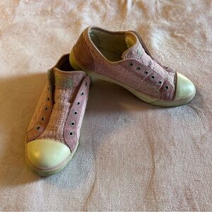 Ugg Laela Heirloom pink laceless textured sneakers with shearling lining size 10